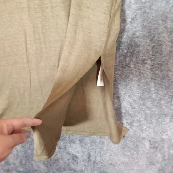 Wrap London Tunic blouse 100% linen olive green women's size 8 - Picture 3 of 10
